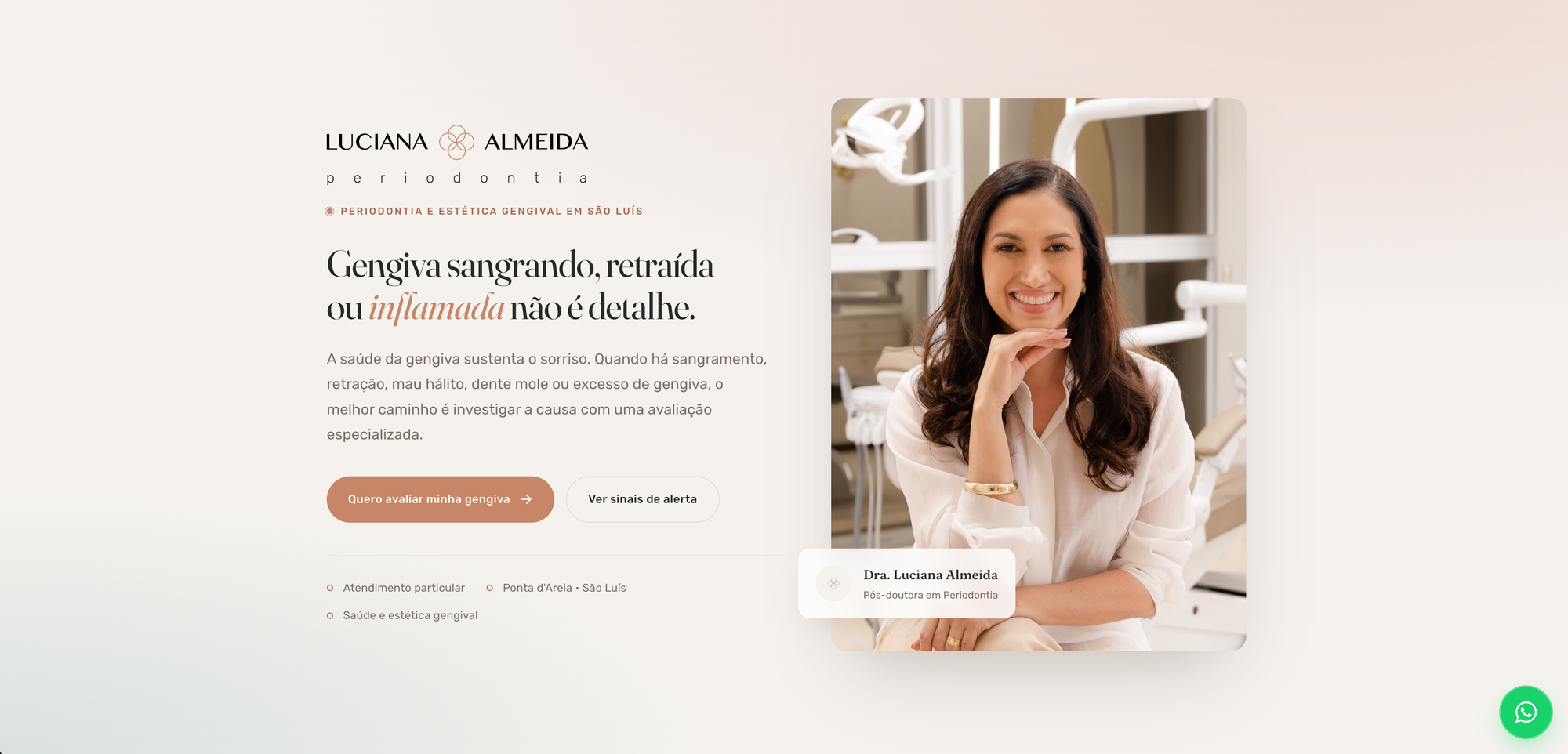 Landing page da Dra. Luciana Almeida